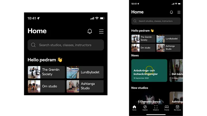 Bruce app home tab redesign