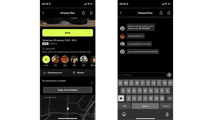 Bruce app in-app chat redesign