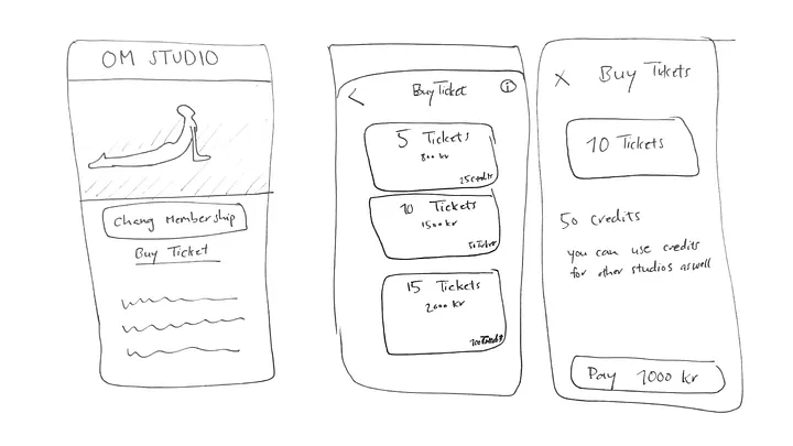 Low-fidelity design exploration for Bruce app