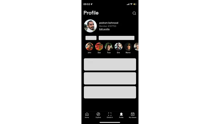 Bruce app profile tab redesign