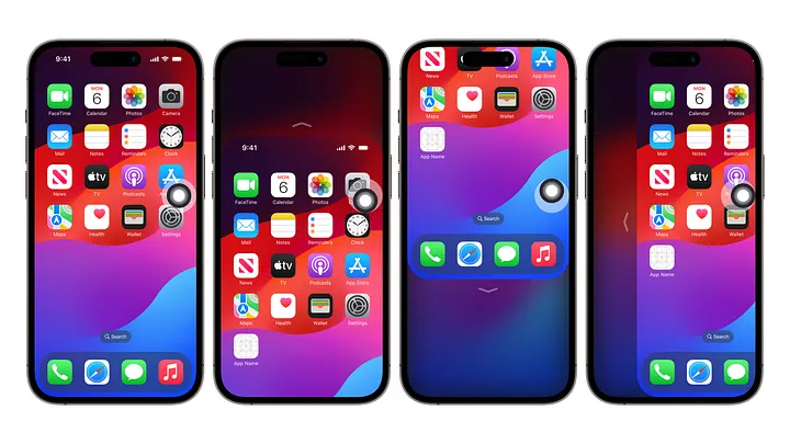 High-fidelity prototype of the one-handed iPhone interaction